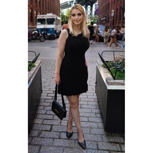 DAIMARAN Zambia Mini Dress Black  Sleeveless A-line Ruffled Knitted One Size